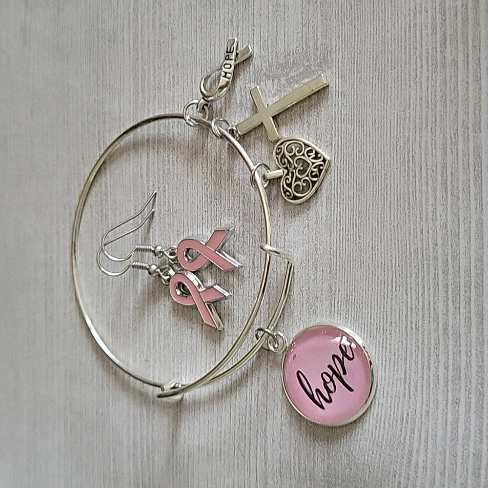 Breast cancer awareness jewelery set